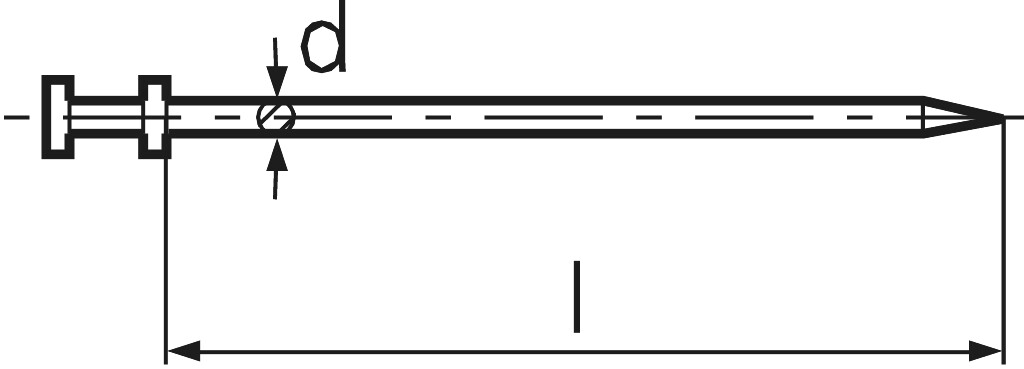 double head pins 34 x 80 st